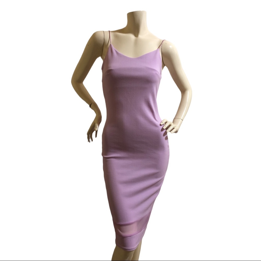 Pretty Lilac Pink Bodycon Dress,  XS
